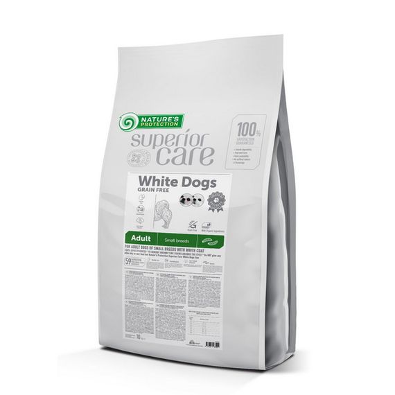 Nature's Protection Superior Care White Dogs Grain Free with Insect Adult Small Breeds  Сухий беззерновий корм для дорослих собак малих порід з білою шерстю 10 кг