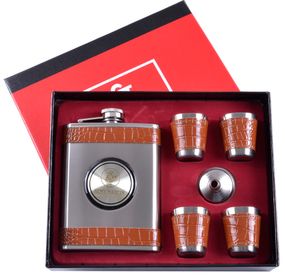 Подарочный набор 6в1 фляга, рюмки, лейка "REMY MARTIN" GT-199 Коричневый