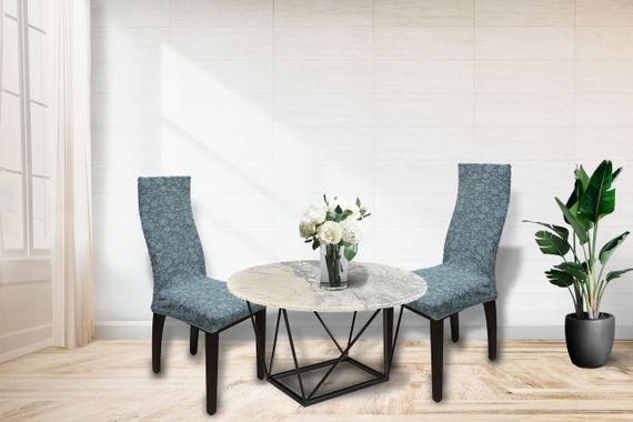 Жаккардовые чехлы на стулья Roza без юбки Мятные