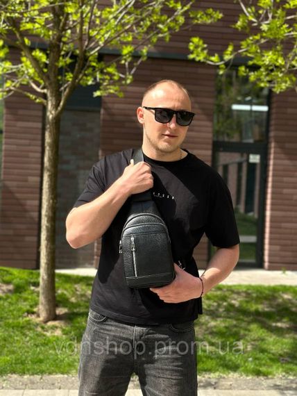 Чоловічий стильний слінг на плече 18х32х6, сумка рюкзак для подорожей та відпочинку TIDING BAG 7862 чорна | Зображення 5