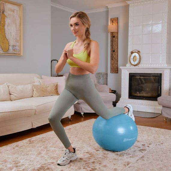 Фітбол Hop-Sport 45см блакитний + насос | Зображення 3