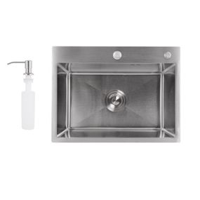 Мойка для кухни интегрированная Lidz Handmade H5843 Brushed Steel 3,0/1,0 мм LDH5843BRU49442