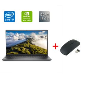 Игровой ноутбук Б-класс Dell Vostro 15 7510 / 15.6" (1920x1080) IPS / Intel Core i7-11800H (8 (16) ядер по 2.3 - 4.6 GHz) / 16 GB DDR4 / 512 GB SSD / nVidia GeForce RTX 3050, 4 GB GDDR6, 128-bit / WebCam / TouchID / Windows 11 б/у + Подарок Мышь / USB