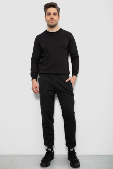 Спортивные штаны мужские на флисе, цвет черный, 244R6120 | Зображення 1