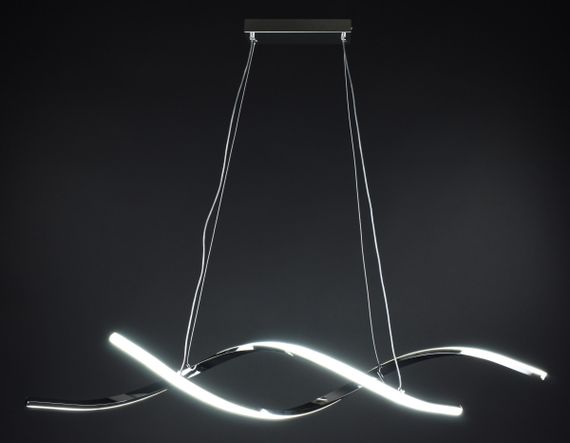 Люстра світлодіодна підвісна LED світильник для квартири на стелю лед 27355 Хром 25-100х14х103 см. | Зображення 1