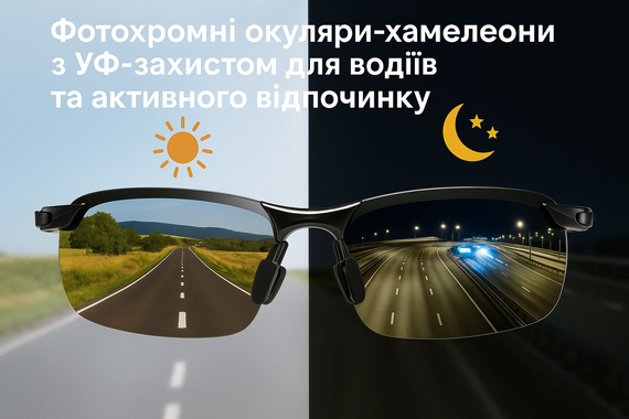 Фотохромні окуляри-хамелеони для водіїв та активного відпочинку