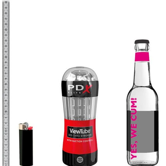 Мастурбатор Pipedream PDX Elite Viewtube See-Thru Stroker прозрачный, 18.5 см Sex Aura | Зображення 3