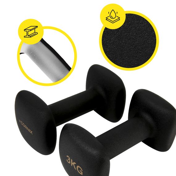 Гантелі вінілові Cornix Square 2 x 3 кг XR-0408 Black | Зображення 8