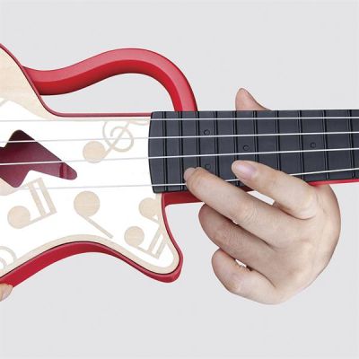 Музыкальная игрушка Hape красная гитара (E0624) | Зображення 8