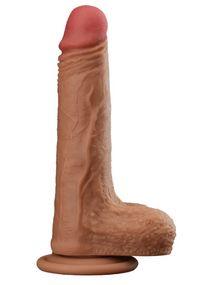 Фаллоимитатор с мошонкой на присоске OYO - Dildo Double Layer Silicone YQW-017 (длина 18 см, диаметр 3.5 см) Sex Aura