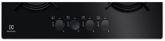 Варильна поверхня Electrolux газова на склі, 60см, чорний (EGT6242NVK) | Зображення 1