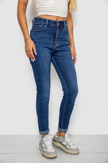 Джинси жіночі однотонні Skinny, колір синій, 244R6672 | Зображення 2