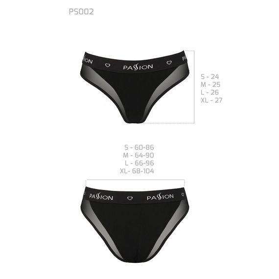 Трусики с прозрачной вставкой Passion PS002 PANTIES L, black, Черный, L | Зображення 5