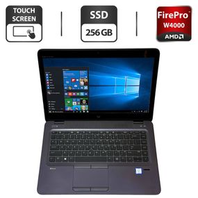 Мобильная рабочая станция HP ZBook 14u G4 / 14" (1920x1080) TN Touch / Intel Core i7-7500U (2 (4) ядра по 2.7 - 3.5 GHz) / 16 GB DDR4 / 256 GB SSD / AMD FirePro W4190M, 2 GB GDDR5, 128-bit / WebCam / Windows 10 Pro б/у