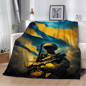 Плед патріотичний 3D Захисник України 12187 135х160 см