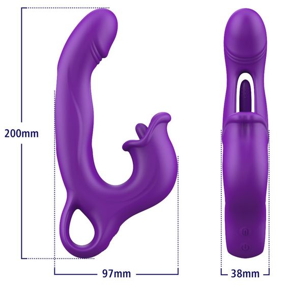 Вібратор - Erospace Sweet Play G-Spot Vibrator With Clitoral Licking & Flapping A17 | Зображення 9