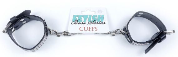 Наручники из искуственной кожи с кристаллами Fetish Boss Series - Handcuffs with cristals Silver, BS3300094 Sex Aura | Зображення 6
