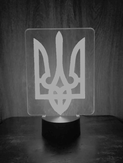 Акриловий світильник-нічник Тризуб білий tty-n000433