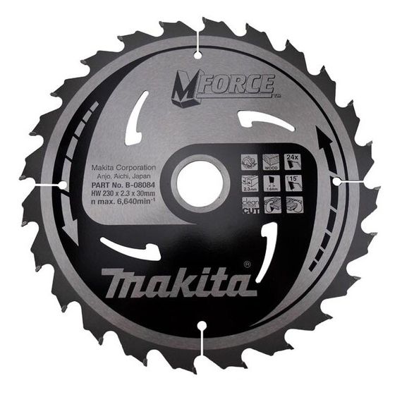 Диск пильный по дереву 230х30 мм 24T Makita M-Force B-08084