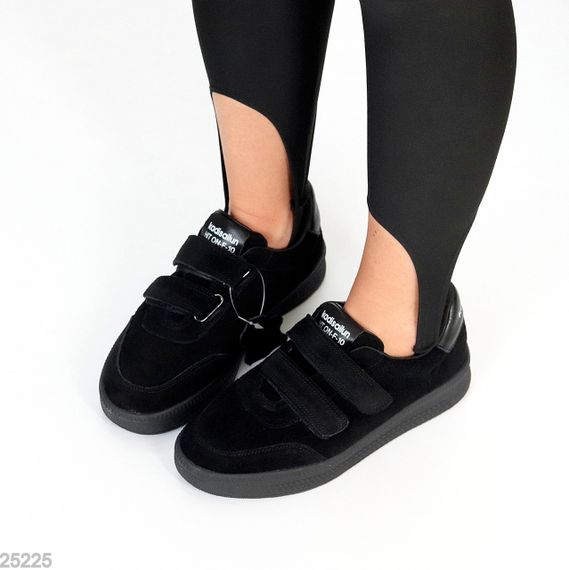 Повсякденні чорні кеди на липучках натуральна замша в асортименті | Зображення 7