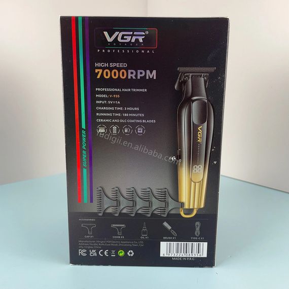 Бездротовий тример VGR V-935 Gold для стильних стрижок вдома та в салоні (46079-V-935 Gold_923) | Зображення 3
