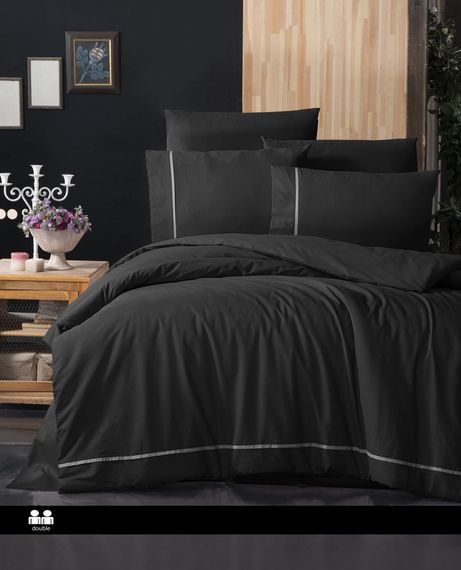 Постельное белье First Choice Ranforce Deluxe DARK 200 х 220 см Alisa Black