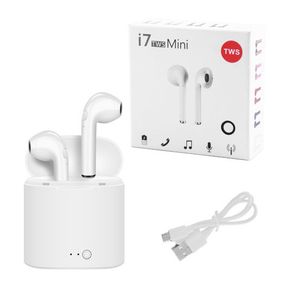 Беспроводные Bluetooth наушники i7 mini TWS Stereo с боксом для зарядки. Цвет: белый