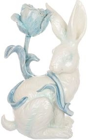 Декоративна фігурка "Кролик з блакитною Квіткою" 20х12.4х30см, полістоун
