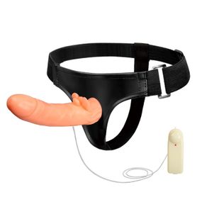 Страпон с вибро Multi-speed Rotation Harness Flesh, 18 см sexstyle