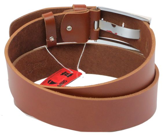 Мужской кожаный ремень под джинсы Skipper 1186-45 коричневый 4,5 см | Зображення 2
