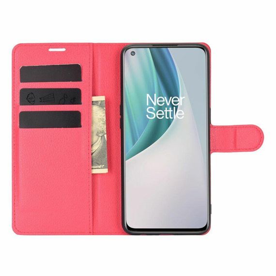 Чохол книжка з кишенями для карт на OnePlus N10 колір Червоний | Зображення 1