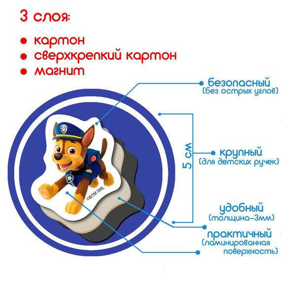 Детский набор магнитов Щенячий патруль Magdum ML4034-16 | Зображення 4