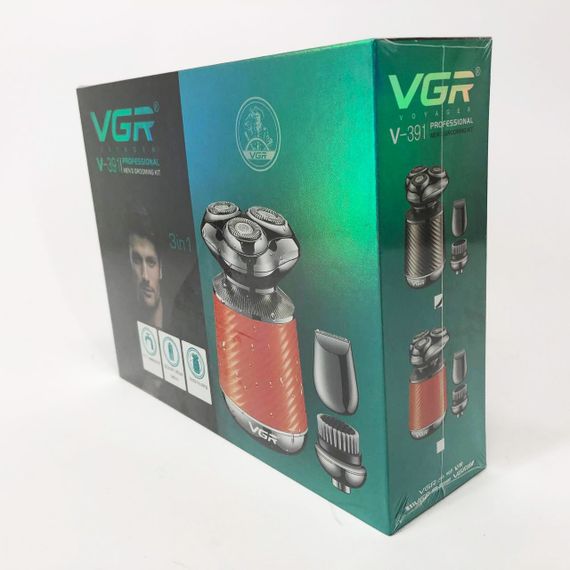 Акумуляторна бритва для гоління голови VGR V-391, Професійна електробритва, Бритва для сухого гоління ZB-82 | Зображення 3