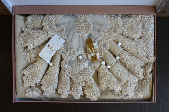 Лляна скатертина з ранером Selin Selin Duygu Set 160×350+12 серветок бежева | Зображення 2