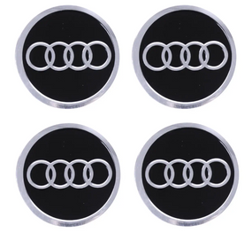 Автомобильная эмблема Primo на колпачок ступицы колеса c логотипом Audi - Black
