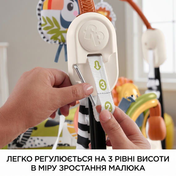 Детский игровой центр Fisher-Price Jumperoo с подсветкой и звуком / Развивающий игровой джемпер Бежевый | Зображення 1