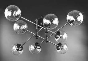 Люстра стельова на 8 лампочок 26196 Чорний 26х83х83 см.