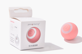 Інтерактивна іграшка для котів і маленьких собак, смарт-м'ячик Petgravity з usb зарядкою рожевий