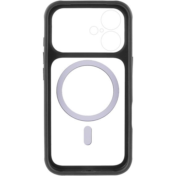 Чохол TPU+PC GETMAN Moon Clear with Magnetic Fit для Apple iPhone 17 (6.3") Black | Зображення 3