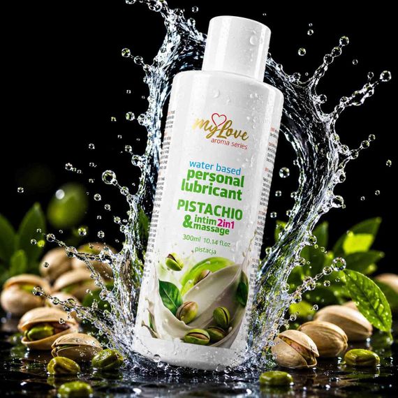 2в1 лубрикант та масажний гель - MyLove Aroma Series Intim&Massage Pistachio, 300 мл Sex Aura | Зображення 1