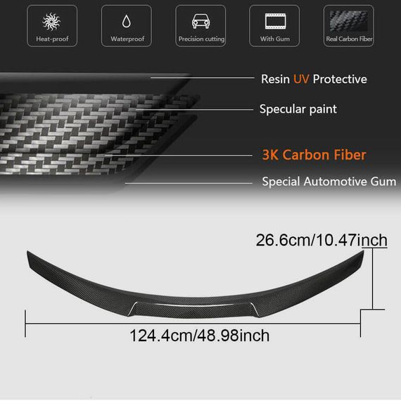 Спойлер V6 (для Q50, Карбон) для Infiniti Q50/Q60 2013-2024 гг | Зображення 6