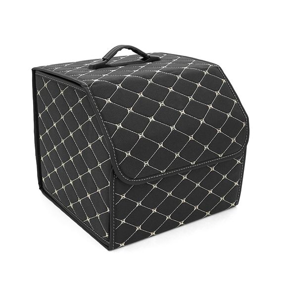 Складной кожаный автомобильный органайзер 330x320x300, Black-Gold
