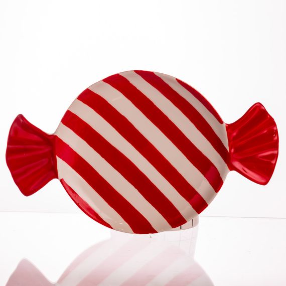 Новорічна тарілка з порцеляни у формі цукерки  Ø15,5 см CR-1-25 | Зображення 3