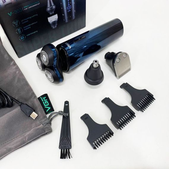 Бритвы электрические VGR 3 в 1 V-303, Профессиональная электробритва бритва для бороды JN-76 | Зображення 5