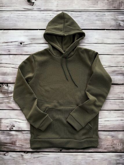 Женский теплый худи толстовка на флисе DA2444 размер М цвет хаки