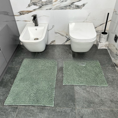 АКЦІЯ Набір килимків для ванної 2шт 55*50см+50*80см Pineapple нефрит + Фіранка PEVA Дариана | Зображення 2