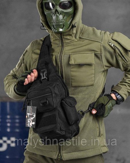 Рюкзак тактический (Сумка-слинг) SILVER KNIGHT black  k6 3-0