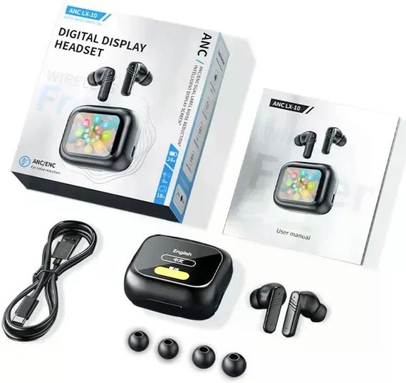 Беспроводные наушники LX10 TWS • TWS-наушники LX10 Earbuds Bluetooth 5.4 с LED-дисплеем, ANC и ENC | Зображення 5