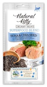 Рідкі ласощі для котів з тунцем Natural Kitty Creamy Treats Tuna with Chia Seed, 4 шт х 12 гр