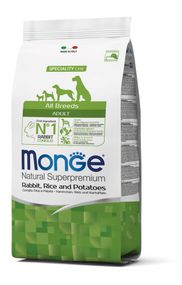 Корм Monge Monoprotein Dog Adult All Breeds Coniglio сухий монопротеїновий із кроликом для дорослих собак усіх порід 15 кг